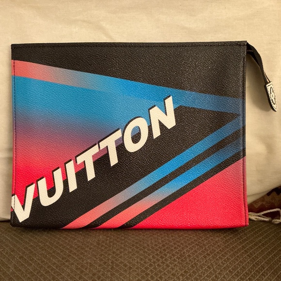 LOUIS VUITTON  Canvas “Race Print” Poche Toilette 26 (NWOT) RARE - Picture 1 of 12